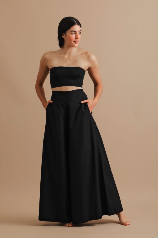 Black wide leg pants