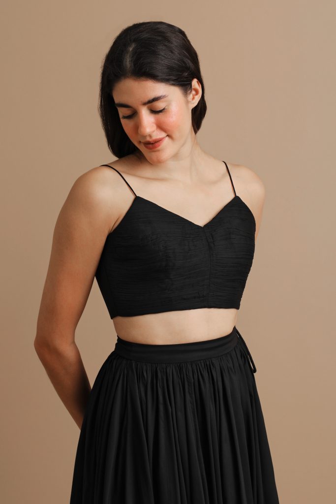 Rippled Thoughts Black Backless Top by Turn Black - Untamed