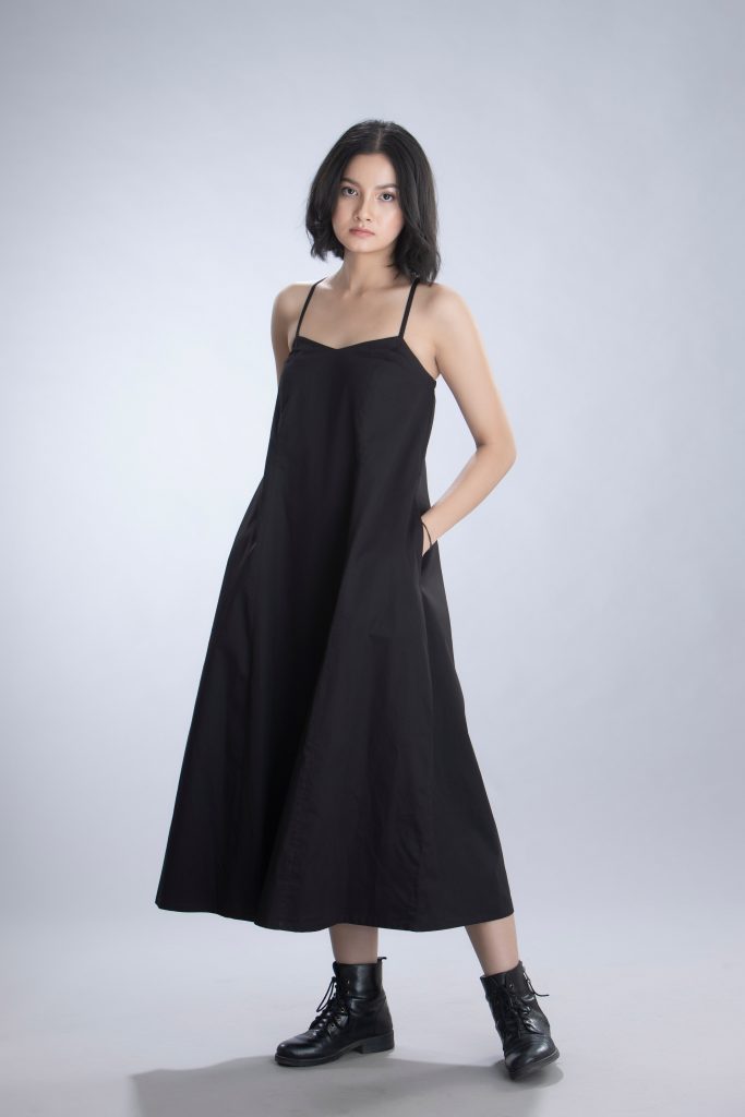 Noora Black Flared Dress